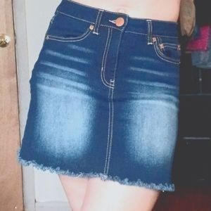 Blue white wash Jean skirt